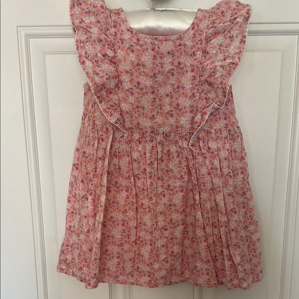 Cat & Jack Ruffle Sleeve Floral Pink Ruffle Dress